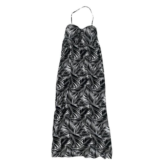 Kenneth Cole Black and White Palm Print Halter Maxi Dress Coverup size Small S - Picture 1 of 8